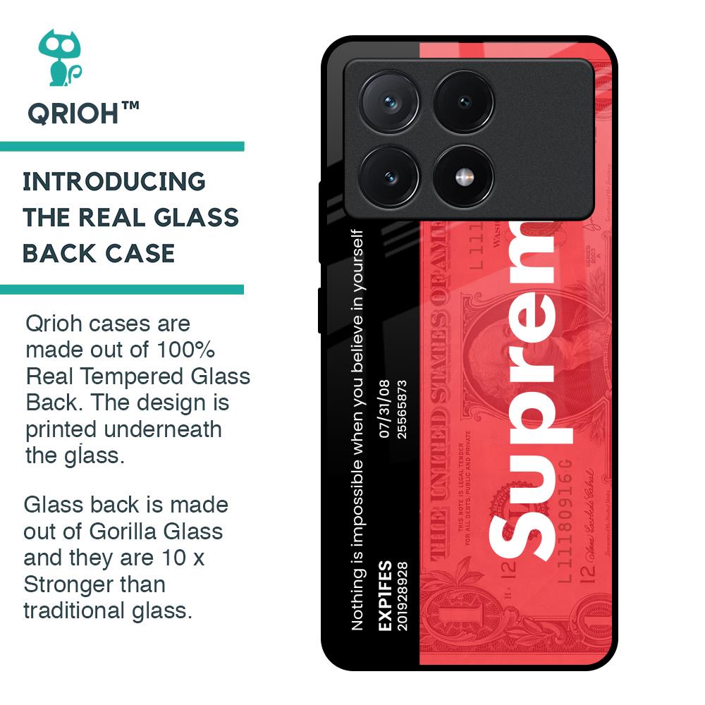 Supreme Ticket Glass Case for Poco X6 Pro 5G