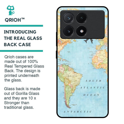 Travel Map Glass Case for Poco X6 Pro 5G