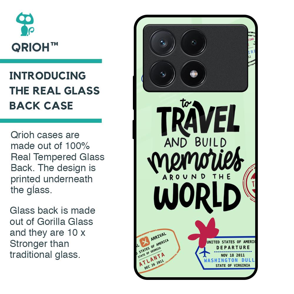 Travel Stamps Glass Case for Poco X6 Pro 5G