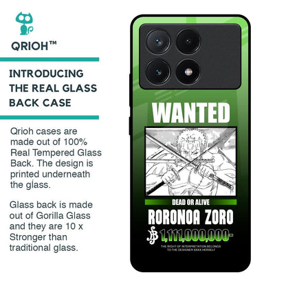 Zoro Wanted Glass Case for Poco X6 Pro 5G