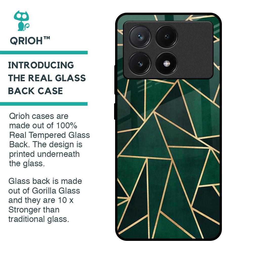 Abstract Green Glass Case For Poco X6 Pro 5G