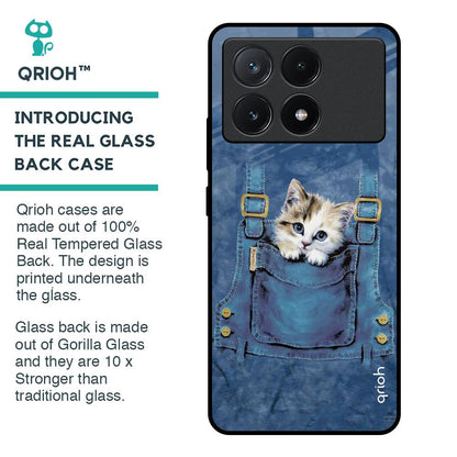 Kitty In Pocket Glass Case For Poco X6 Pro 5G
