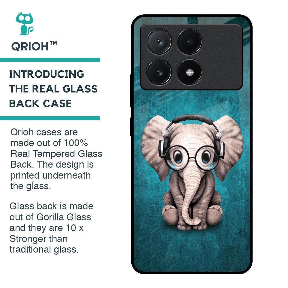 Adorable Baby Elephant Glass Case For Poco X6 Pro 5G