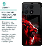 Red Angry Lion Glass Case for Poco X6 Pro 5G