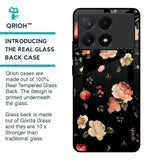Black Spring Floral Glass Case for Poco X6 Pro 5G