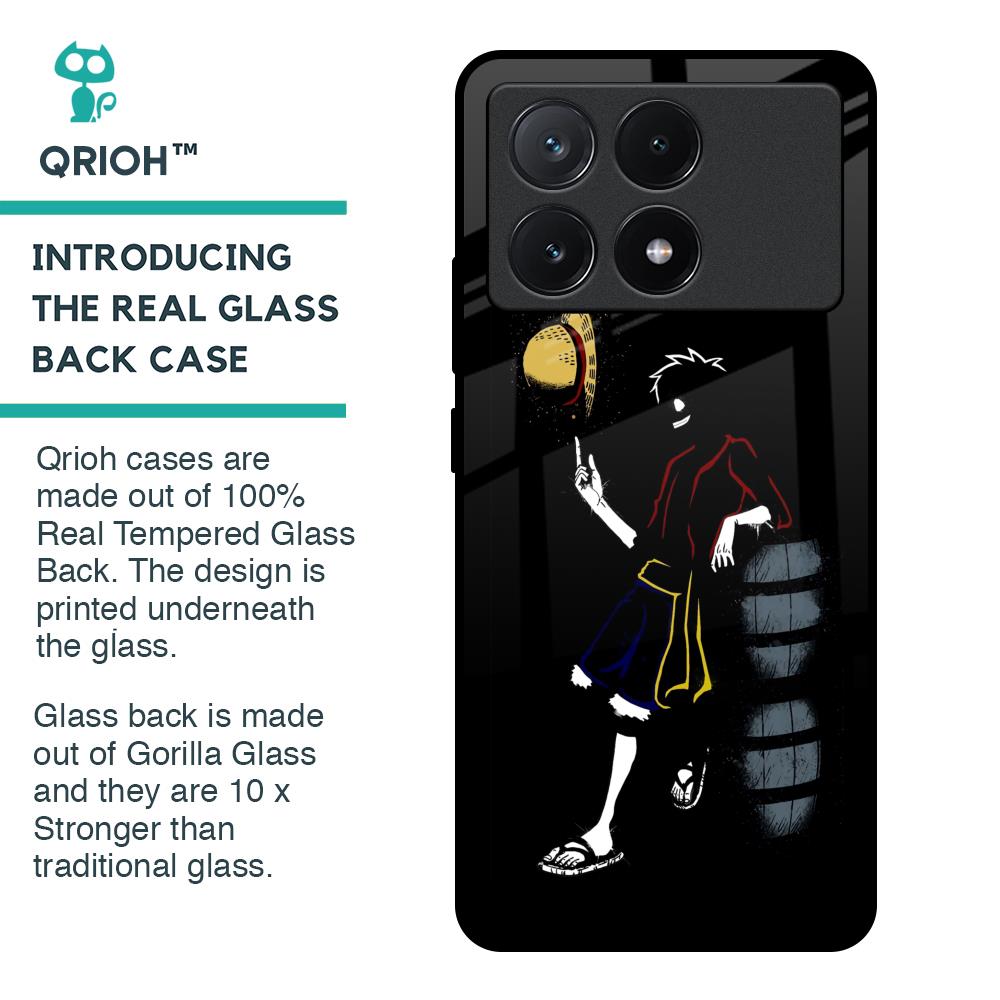 Luffy Line Art Glass Case for Poco X6 Pro 5G