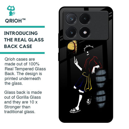 Luffy Line Art Glass Case for Poco X6 Pro 5G