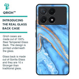Vibrant Blue Marble Glass Case for Poco X6 Pro 5G