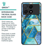 Turquoise Geometrical Marble Glass Case for Poco X6 Pro 5G