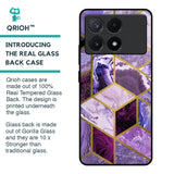 Purple Rhombus Marble Glass Case for Poco X6 Pro 5G