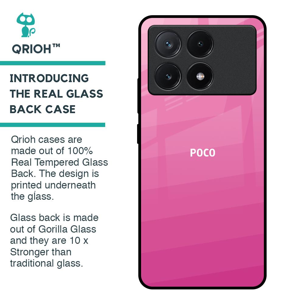 Pink Ribbon Caddy Glass Case for Poco X6 Pro 5G
