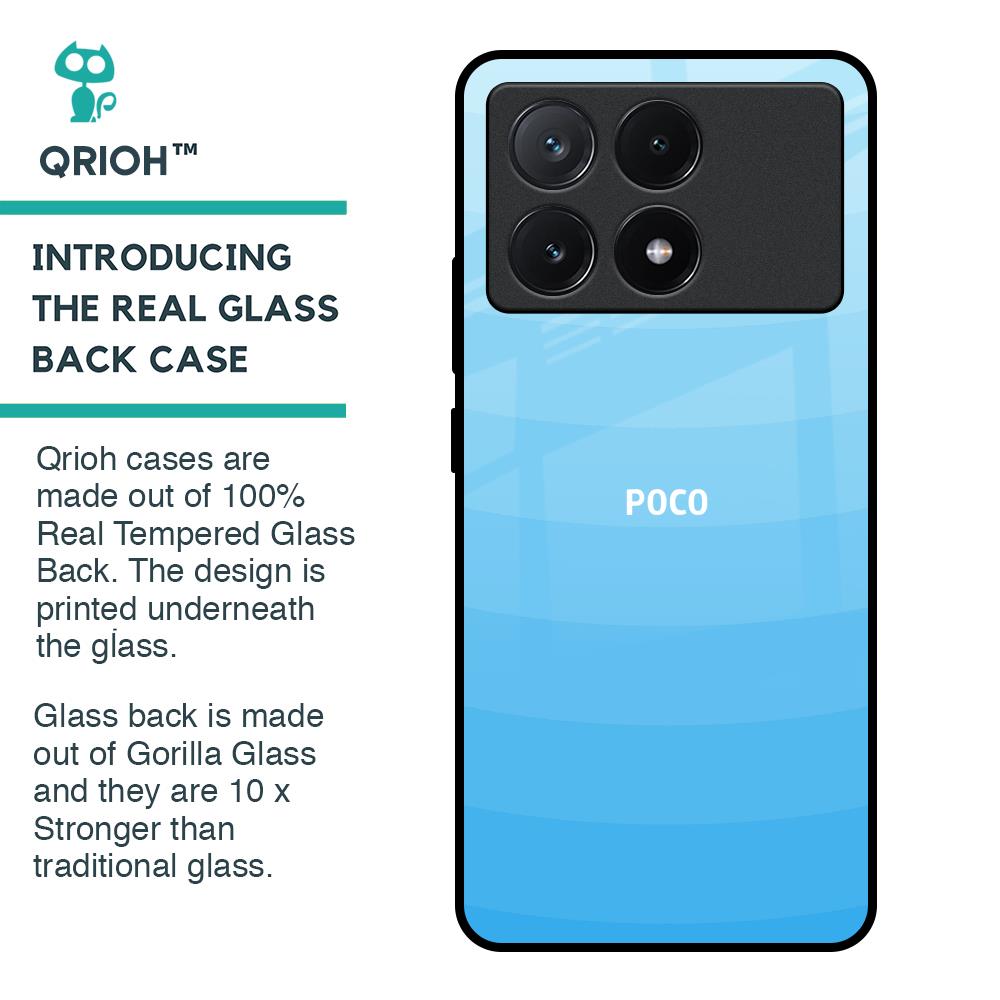 Wavy Blue Pattern Glass Case for Poco X6 Pro 5G