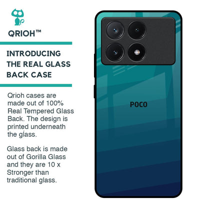 Green Triangle Pattern Glass Case for Poco X6 Pro 5G