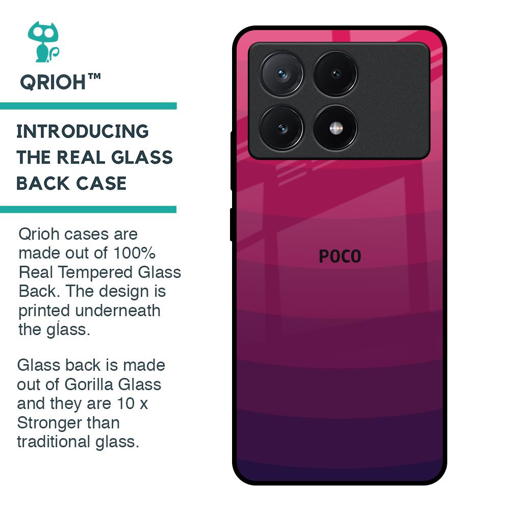 Wavy Pink Pattern Glass Case for Poco X6 Pro 5G