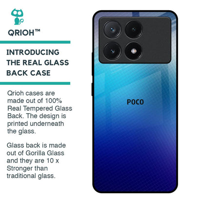 Blue Rhombus Pattern Glass Case for Poco X6 Pro 5G