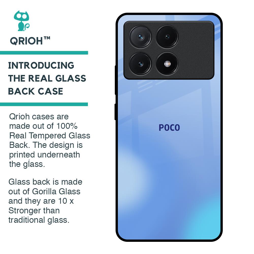 Vibrant Blue Texture Glass Case for Poco X6 Pro 5G