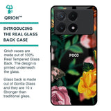 Flowers & Butterfly Glass Case for Poco X6 Pro 5G
