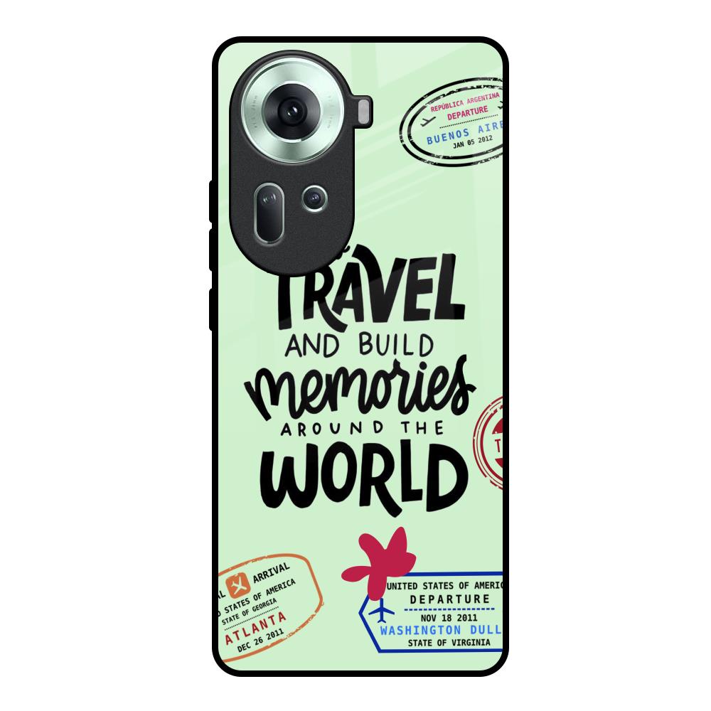 Travel Stamps Oppo Reno11 5G Glass Back Cover Online