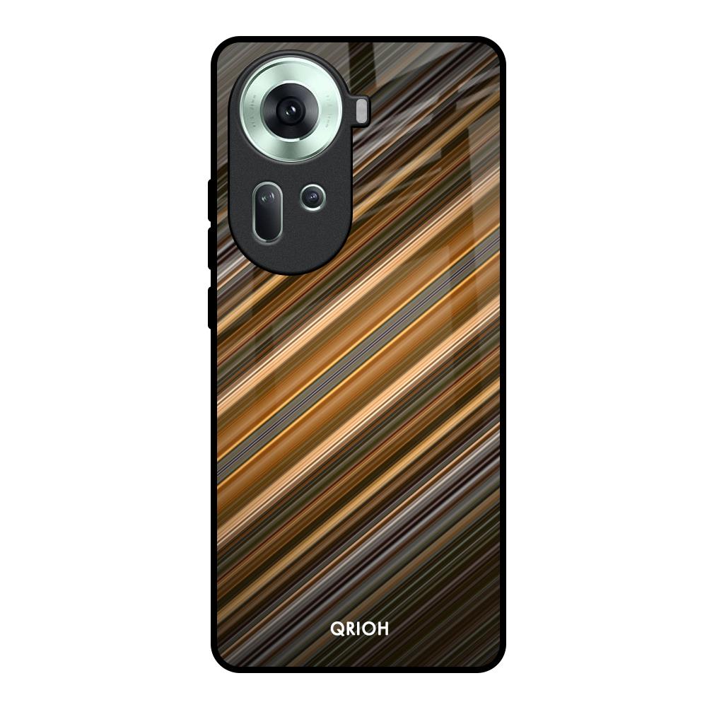 Diagonal Slash Pattern Oppo Reno11 5G Glass Back Cover Online