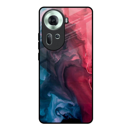 Blue & Red Smoke Oppo Reno11 5G Glass Back Cover Online