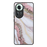 Pink & Gold Gllitter Marble Oppo Reno11 5G Glass Back Cover Online