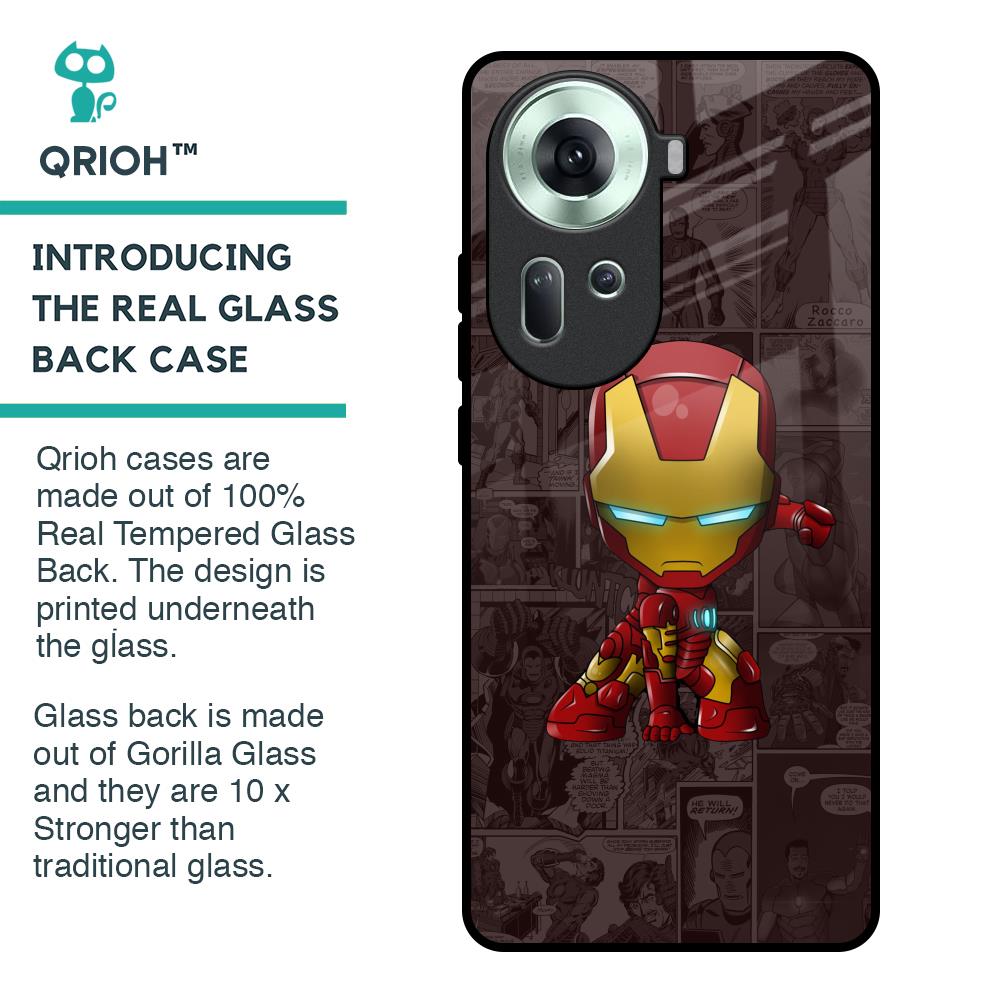 Angry Baby Super Hero Glass Case for Oppo Reno11 5G