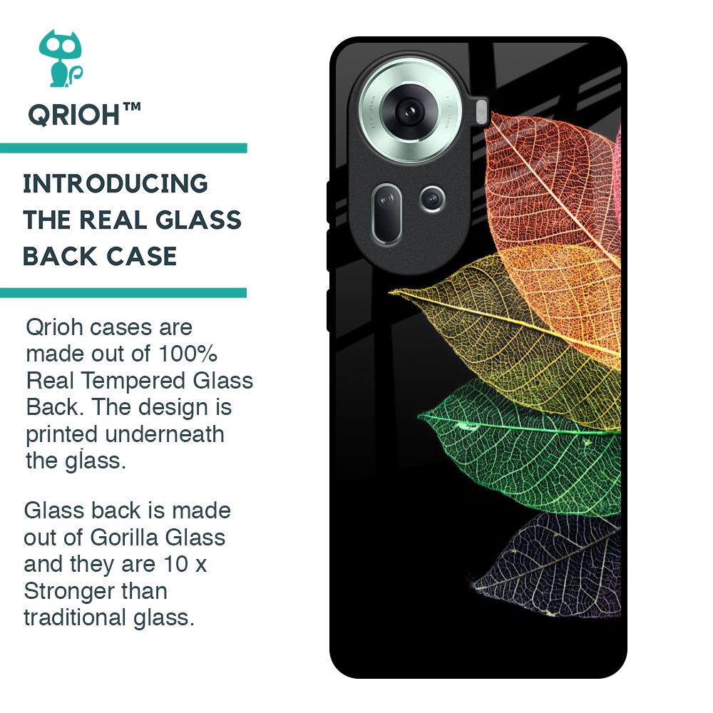 Colorful Leaves Glass Case for Oppo Reno11 5G