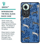Blue Cheetah Glass Case for Oppo Reno11 5G