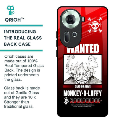 Luffy Wanted Glass Case for Oppo Reno11 5G