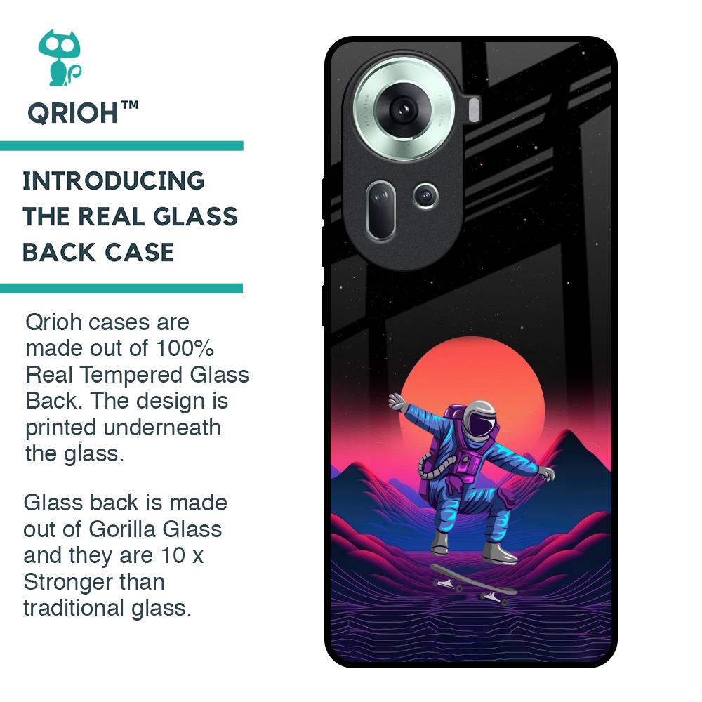 Retro Astronaut Glass Case for Oppo Reno11 5G