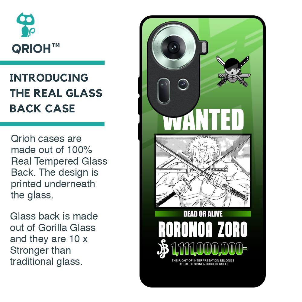 Zoro Wanted Glass Case for Oppo Reno11 5G