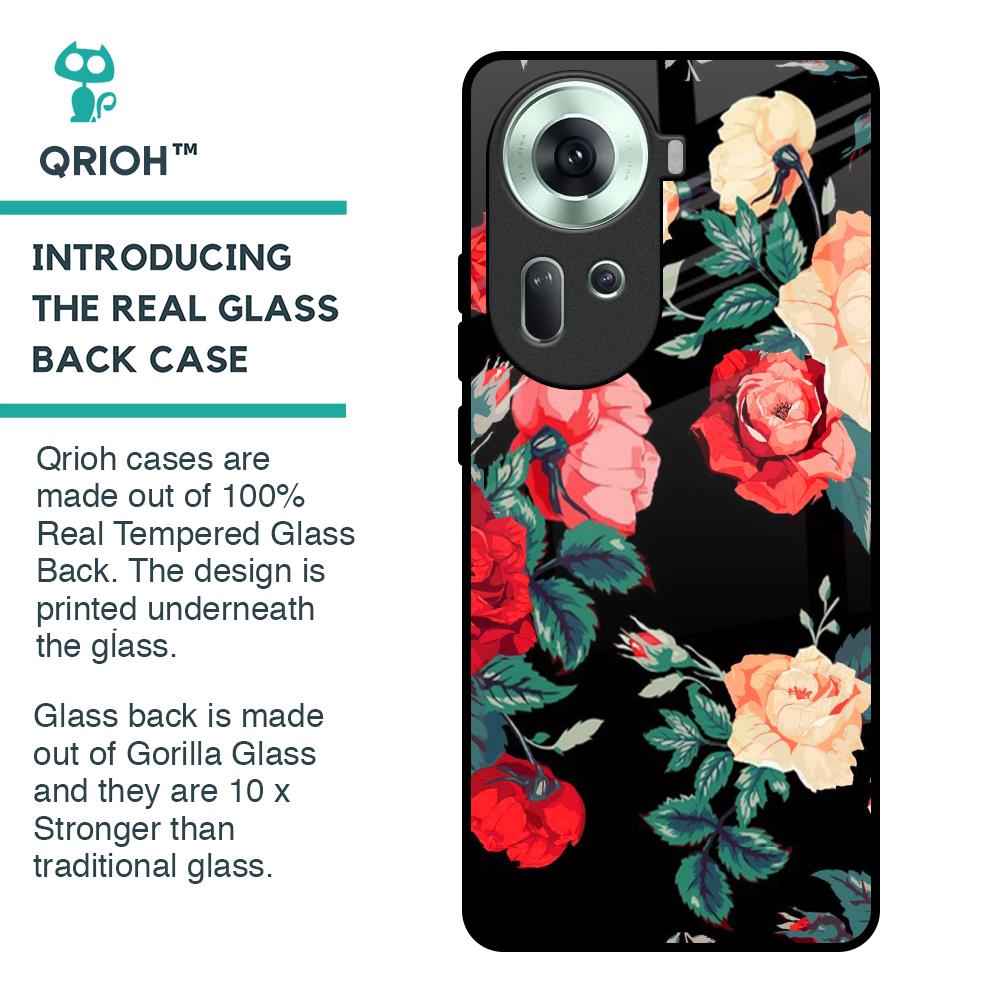 Floral Bunch Glass Case For Oppo Reno11 5G