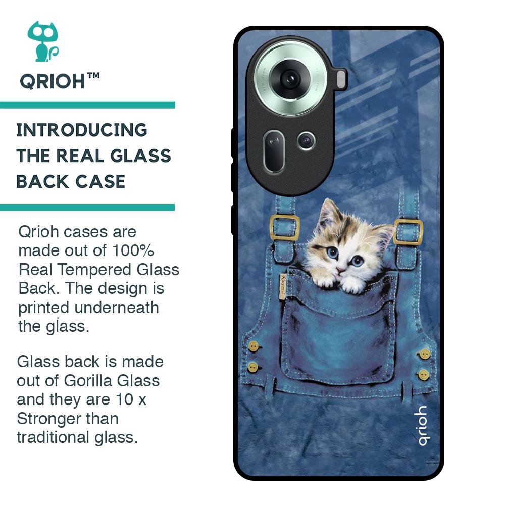 Kitty In Pocket Glass Case For Oppo Reno11 5G