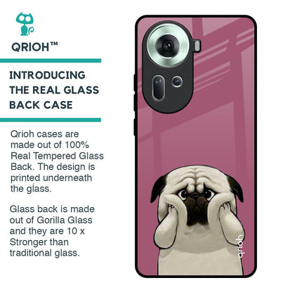Funny Pug Face Glass Case For Oppo Reno11 5G