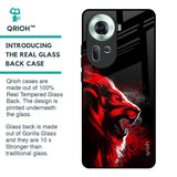 Red Angry Lion Glass Case for Oppo Reno11 5G