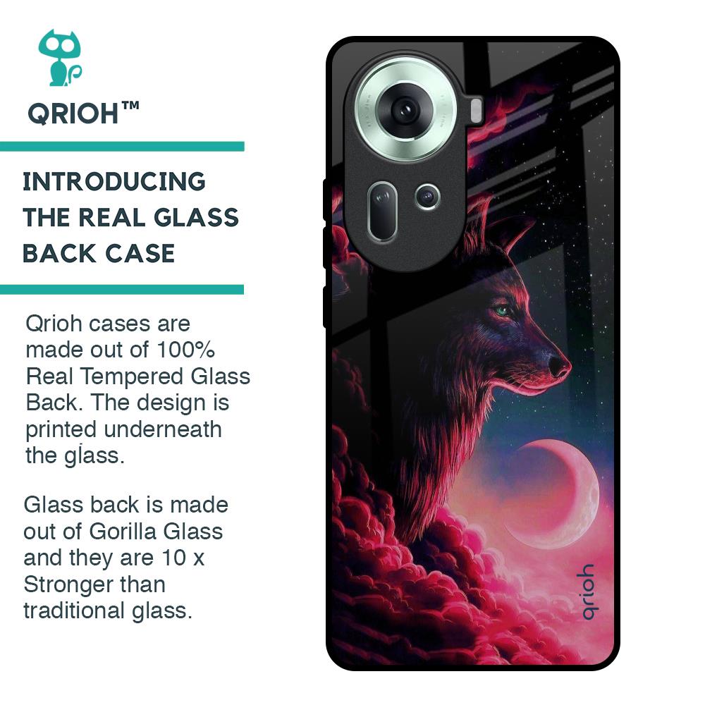 Moon Wolf Glass Case for Oppo Reno11 5G