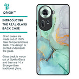 Green Marble Glass Case for Oppo Reno11 5G