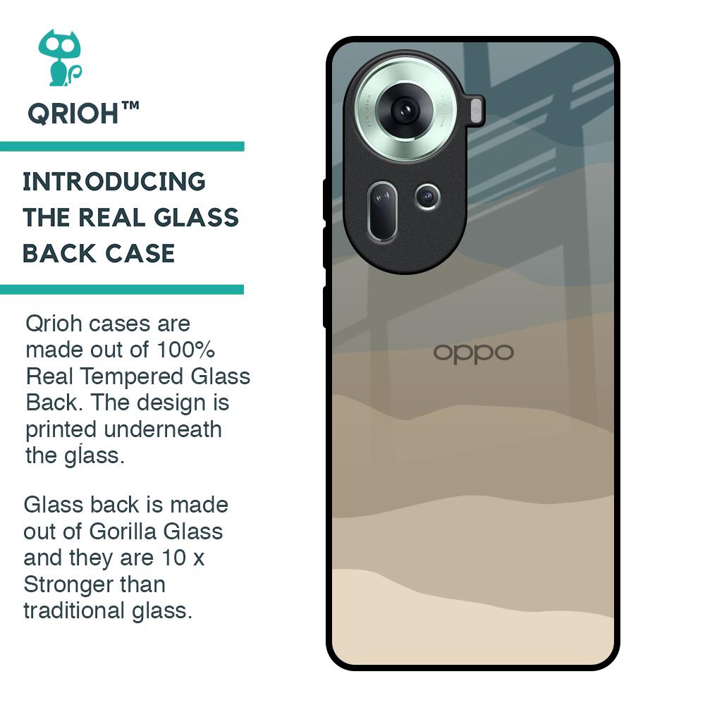 Abstract Mountain Pattern Glass Case for Oppo Reno11 5G