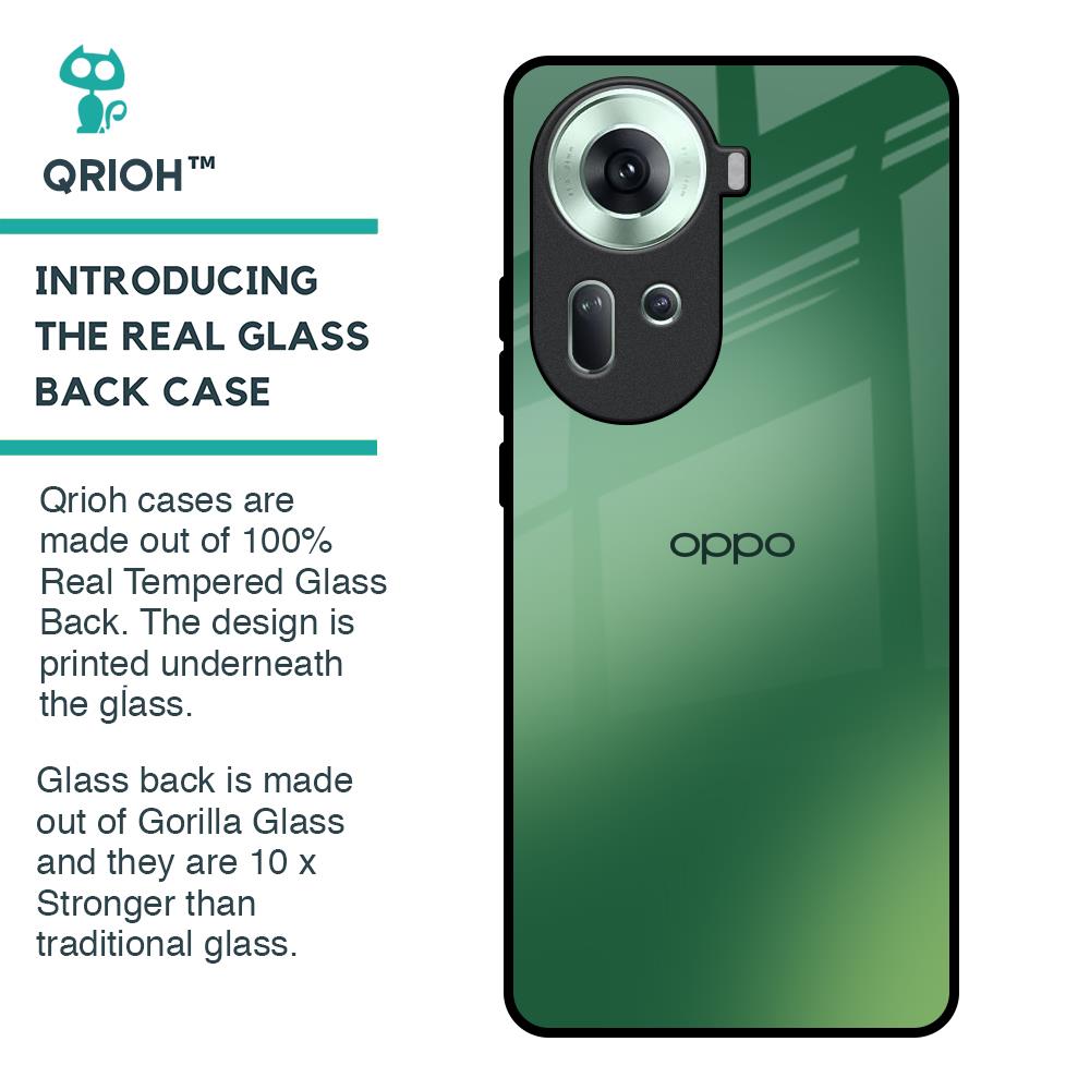 Green Grunge Texture Glass Case for Oppo Reno11 5G