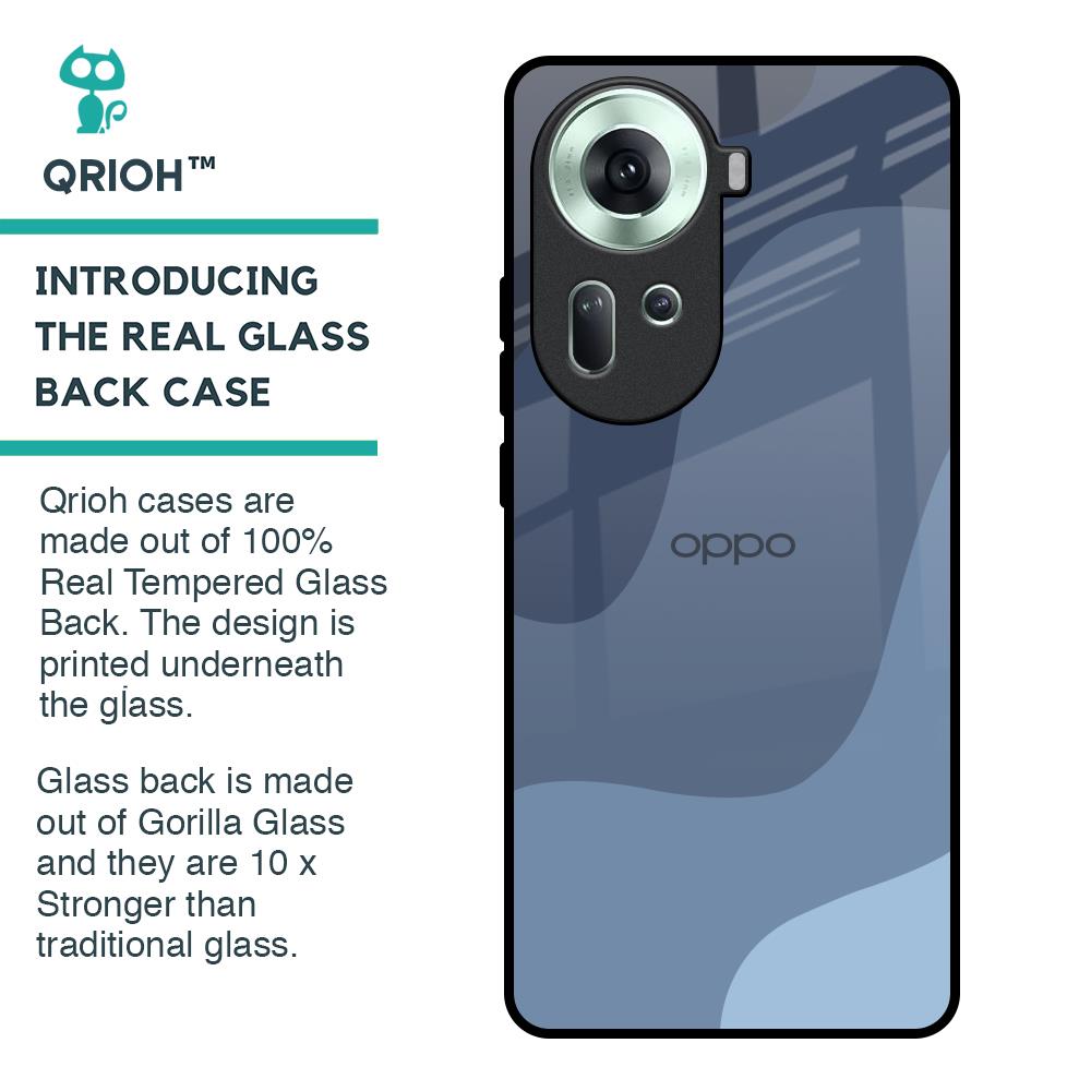Navy Blue Ombre Glass Case for Oppo Reno11 5G