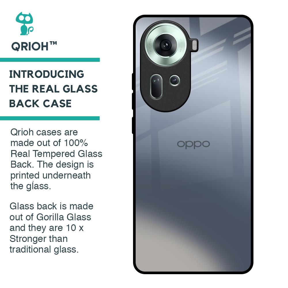 Space Grey Gradient Glass Case for Oppo Reno11 5G