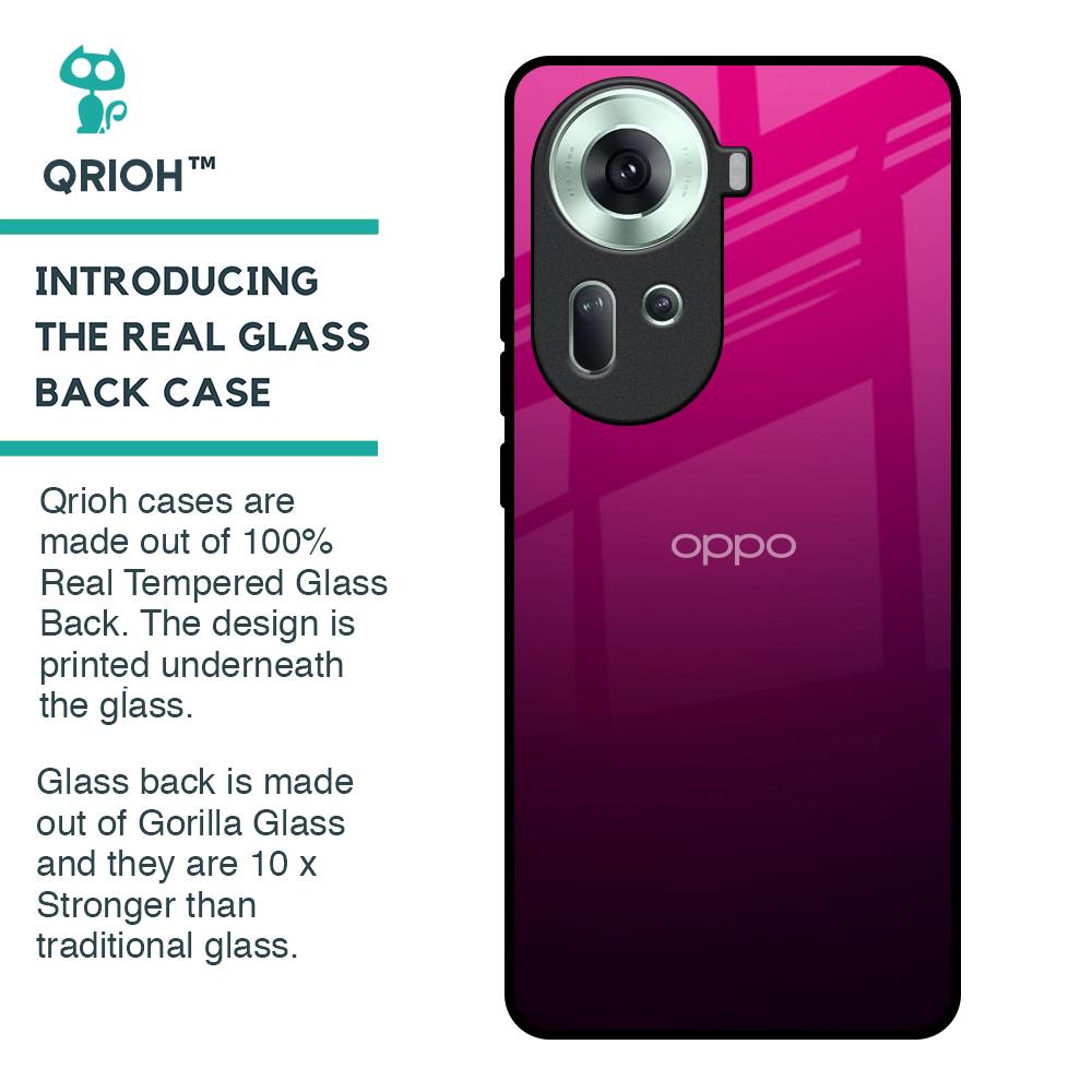 Purple Ombre Pattern Glass Case for Oppo Reno11 5G