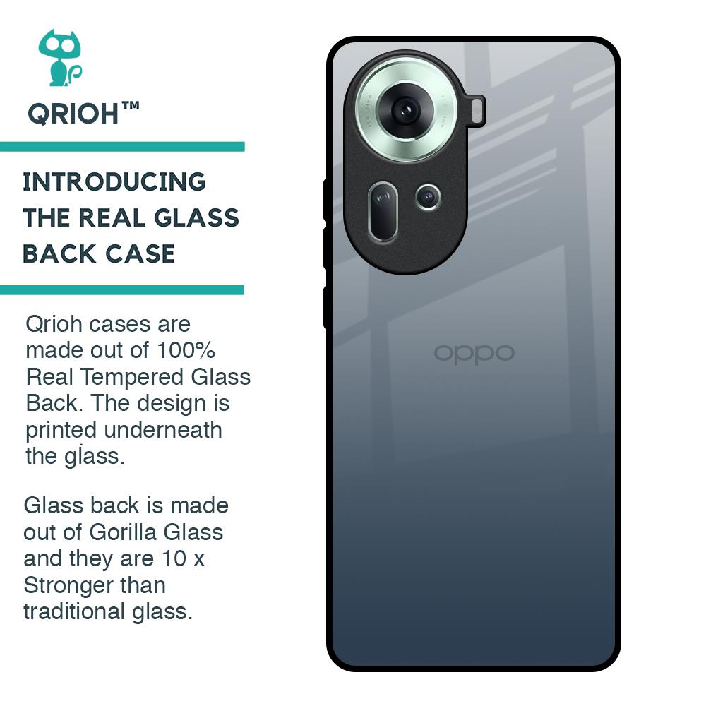 Smokey Grey Color Glass Case For Oppo Reno11 5G