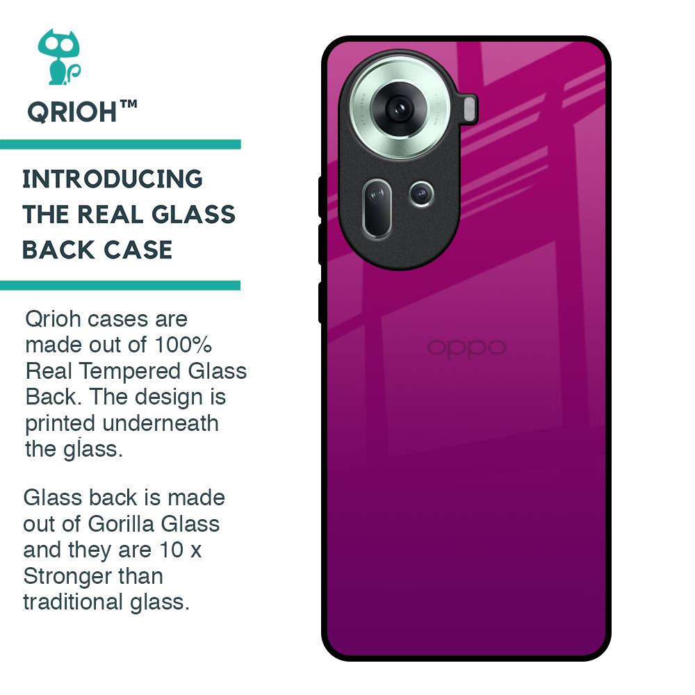 Magenta Gradient Glass Case For Oppo Reno11 5G