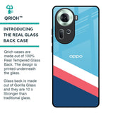 Pink & White Stripes Glass Case For Oppo Reno11 5G