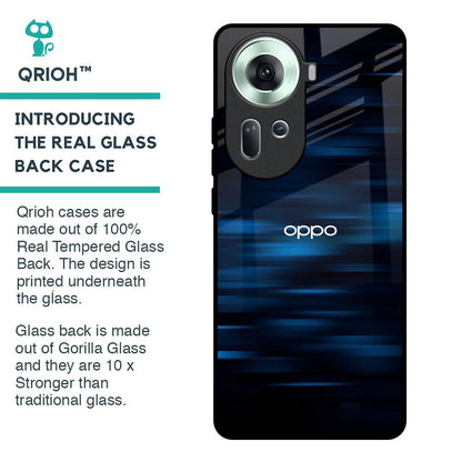Blue Rough Abstract Glass Case for Oppo Reno11 5G