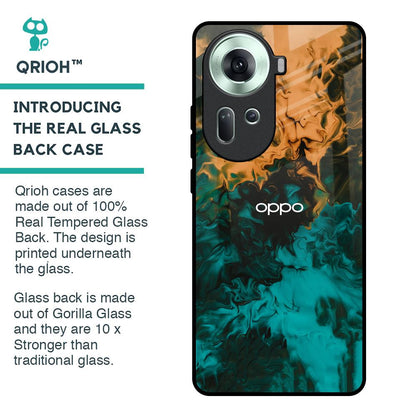 Watercolor Wave Glass Case for Oppo Reno11 5G