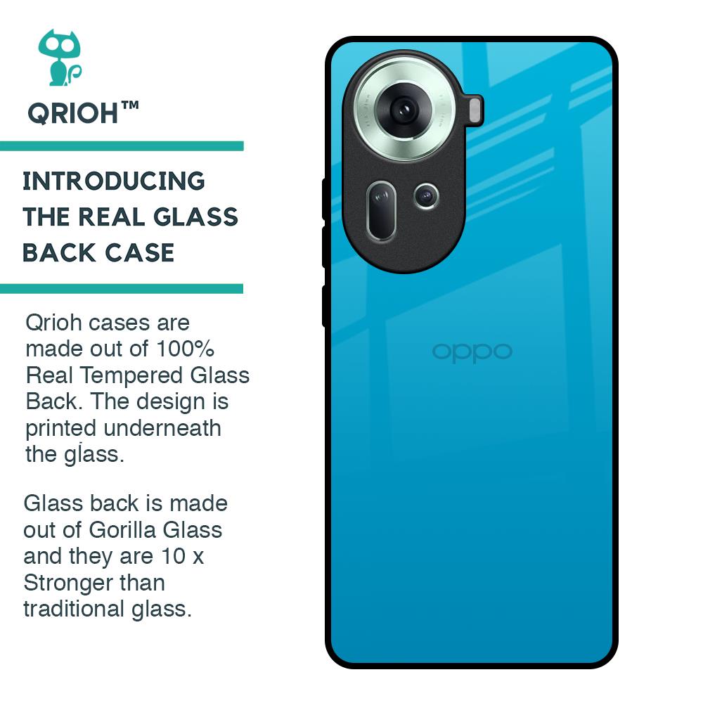 Blue Aqua Glass Case for Oppo Reno11 5G