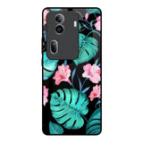 Tropical Leaves & Pink Flowers Oppo Reno11 Pro 5G Glass Back Cover Online