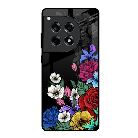 Rose Flower Bunch Art OnePlus 12R 5G Glass Back Cover Online